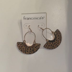 cheetah print and gold  NEW WITH TAGS Francescas earings